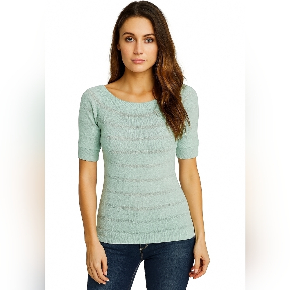 Banana Republic Green Short Sleeve Sweater Blouse